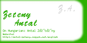 zeteny antal business card